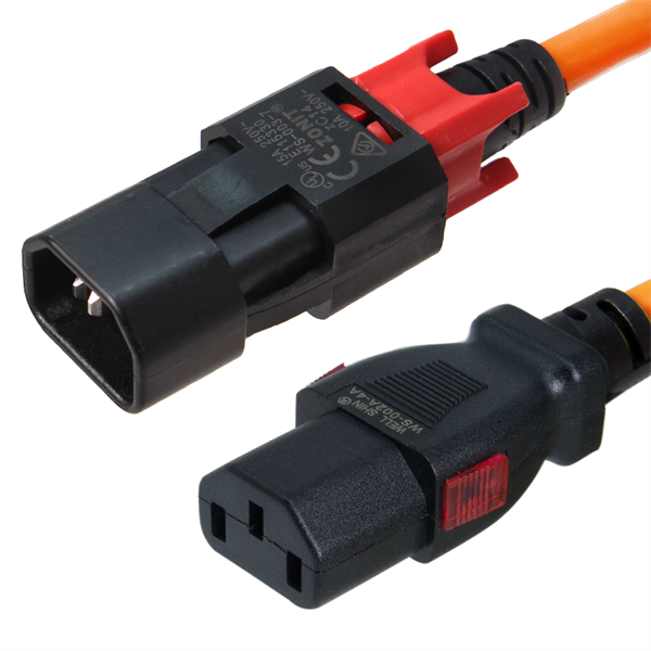 Z Lock C To C Power Cords Orange A V Sjt Cable Pdu