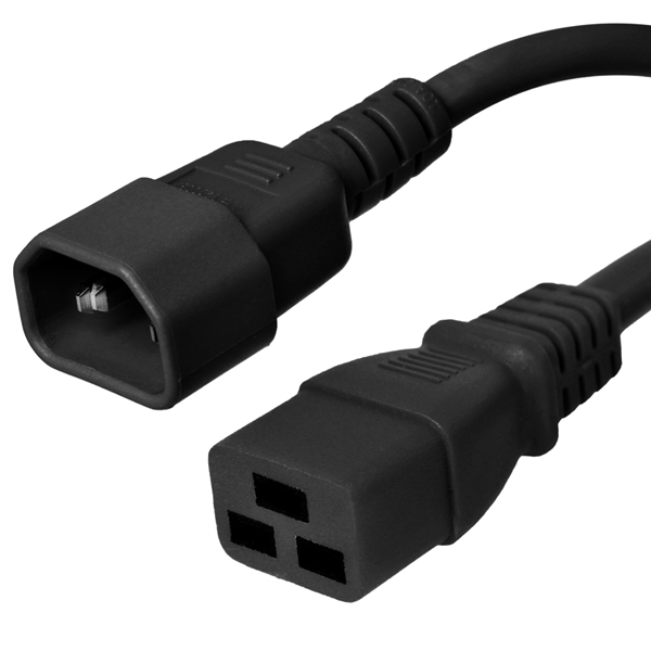 SF Cable 8ft 14 AWG IEC C14 to C19 SJT Power Cord 15A, 250V
